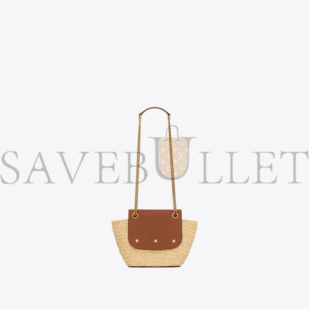 Y*L mini manon in raffia and aged vegetable-tanned leather 774269gaaed9051 (23*12*6cm)